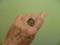 Марков сребърен пръстен с цвете, снимка 1 - Пръстени - 44446781