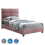 Тапицирано легло в пепелно розов цвят 90-200, снимка 1 - Спални и легла - 44750930