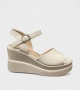 Дамски бежови сандали на висока платформа – стабилна и елегантна визия | Модел 704 Beige, снимка 1