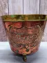 Старинна кашпа мед и месинг - ръчна изработка , снимка 5