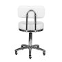 Козметичен стол - табуретка с облегалка AM-877 55/74 см - бяла/черна, снимка 2