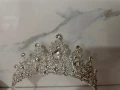 1бр. Висококачествена сплав Тиара Булчинска корона от планински кристал, Блестяща, Принцеса Кралица, снимка 1