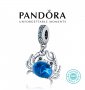 Талисман Pandora Пандора сребро 925 Blue Stone Crab. Колекция Amélie, снимка 1 - Гривни - 39580703
