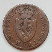 Germany NASSAU . СЕТ от 2 монети. Един кройцер 1830 и 1863 год , снимка 6 - Нумизматика и бонистика - 36215989