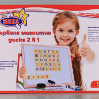 Дървена дъска за рисуване 2в1 с магнитни букви на Български език 303860, снимка 1 - Образователни игри - 36140504