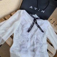 НОВО Бяло боди риза с панделка AVIN, снимка 6 - Корсети, бюстиета, топове - 43601695