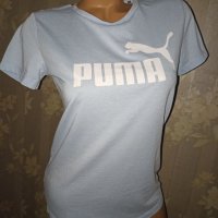 Puma  S- Оригинална дамска тениска в светлосиньо с лого, снимка 2 - Тениски - 40502415