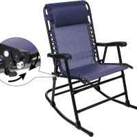 Сгъваем люлеещ се стол със сенник - син, снимка 2 - Къмпинг мебели - 41526637