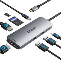 USB C докинг станция за лаптоп 8 в 1 24K 60Hz HDMI портове, снимка 1 - Кабели и адаптери - 41644562