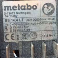 Винтоверт metabo BS 14.4 LT, снимка 3 - Други инструменти - 39148433