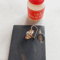Прекрасни стари златни 18к дамски обеци с диаманти, снимка 17 - Обеци - 44601473