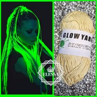 Удивително Светещо Влакно / Прежда за Коса - GLOW Yarn Hair Braids! КОД : glow7 💗 👑 💋, снимка 1 - Аксесоари за коса - 41720451