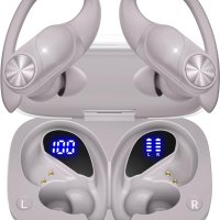 GameXtrem Безжични слушалки Bluetooth с калъф за безжично зареждане,IPX7 водоустойчиви, бели и черни, снимка 1 - Bluetooth слушалки - 44500069