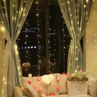 Светлинна завеса 300 LED с USB - топло бяло, декорация, празнична украса, снимка 2 - Лед осветление - 42520946