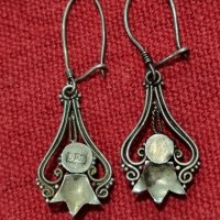 Vintage антични сребърни обеци с камък , снимка 5 - Антикварни и старинни предмети - 41937512