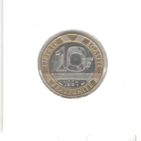 France-10 Francs-1991-KM# 964.1, снимка 3 - Нумизматика и бонистика - 44594214