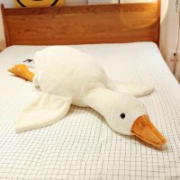 Възглавница във формата на голяма, плюшена, бяла гъска 50см, снимка 2 - Плюшени играчки - 42430631