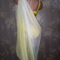 Ефирен шал/ парео в преливащо се  бяло към жълто, снимка 2 - Шалове - 41326522