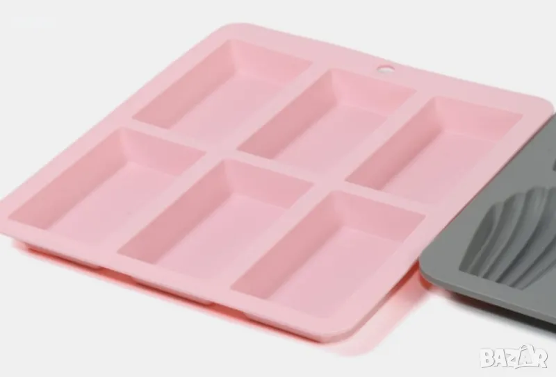6 правоъгълни форми силиконов молд форма калъп за отливки сапун гипс и други, снимка 1