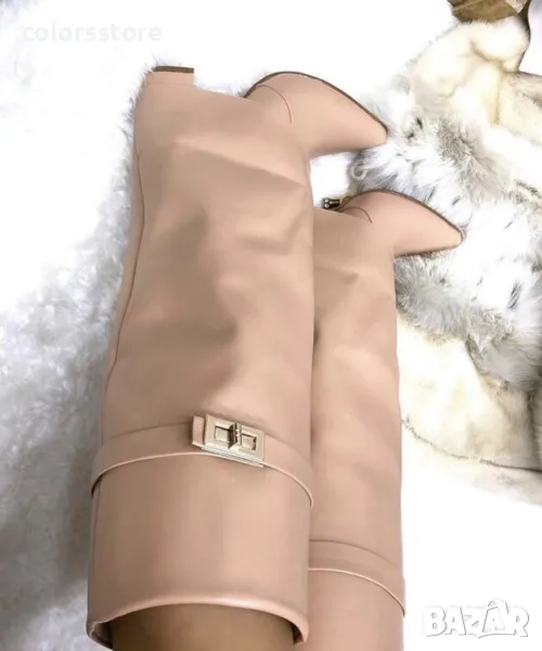 Ботуши на ток - светлорозова кожа - KD105, снимка 1