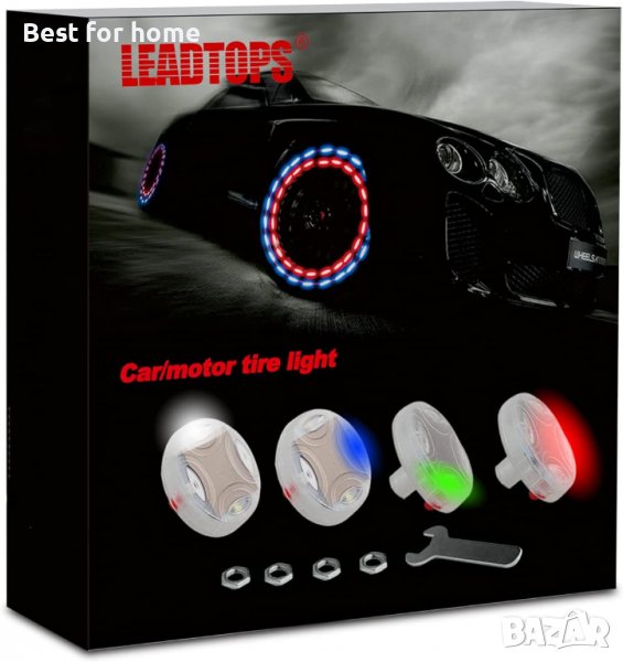 Атрактивни соларни LED Светлини на капачката на клапана за гуми 4+1 бонус, снимка 1