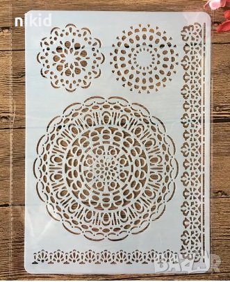 кръг дантела дантели кръгове стенсил шаблон спрей за торта украса сладки Scrapbooking, снимка 1