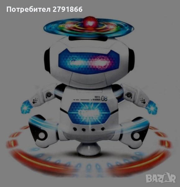 Интерактивен робот с функции за въртене на 360 градуса, танцува, пее и свети, снимка 1