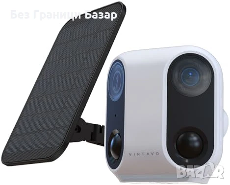 Нова Безжична соларна камера 160° FHD нощно виждане аларма WiFi охрана, снимка 1
