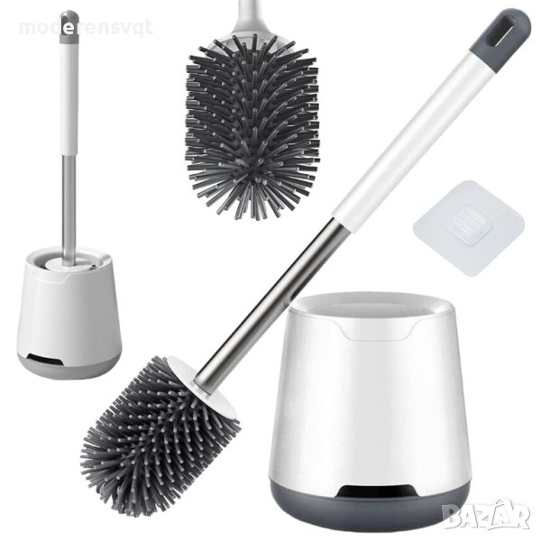 Гъвкава силиконова четка за тоалетна чиния за стена, снимка 1