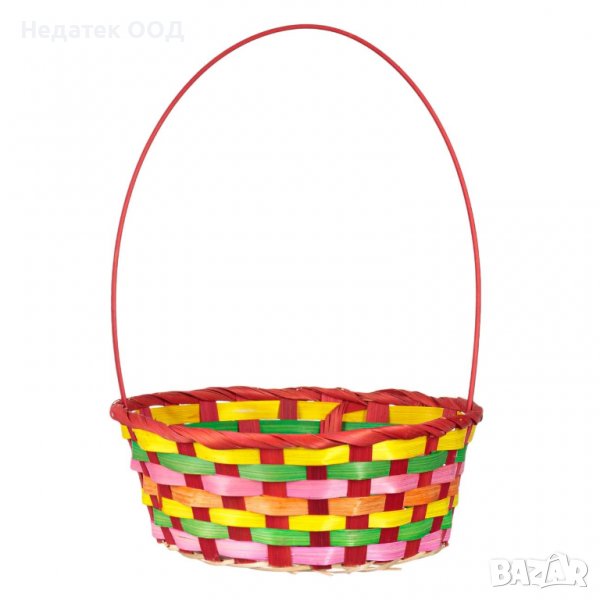Великденска декорация, Плетена кошница, Mногоцветна, 22x30 см, снимка 1