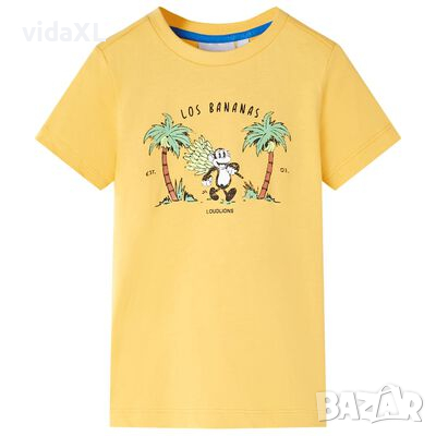 Детска тениска, светла охра, 140（SKU:11688, снимка 1
