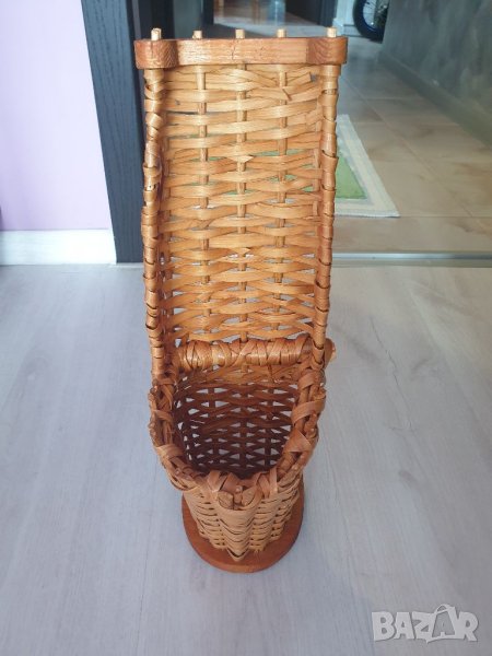 Плетена кашпа естествен материал, снимка 1