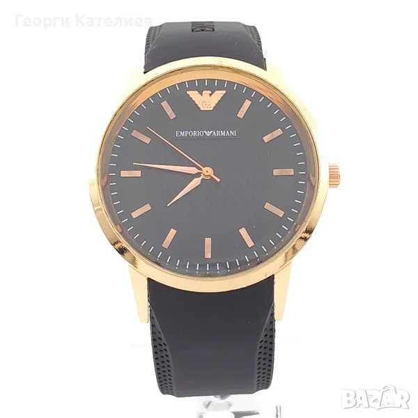 Марков мъжки часовник в черно със силиконова каишка Armani Код на продукта:B-01-105, снимка 1