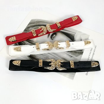 Дамски колан с две токи, снимка 1