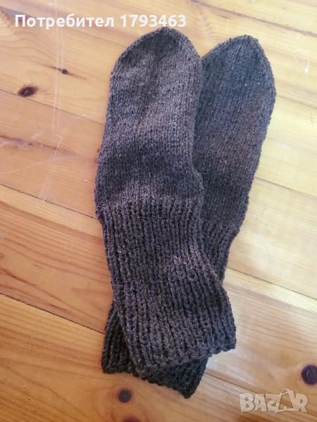 Ръчноплетени мъжки чорапи от вълна. размер 43, снимка 1