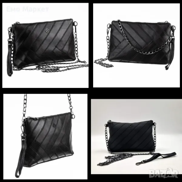 Модерна дамска чанта от ест. к. в елегантен дизайн с метлна дръжка за рамо тип синдцир 32/20см, снимка 1