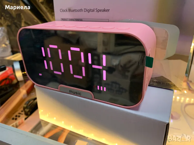 Bluetooth Високоговорител + Дигитален Будилник / Радио / t°, снимка 1