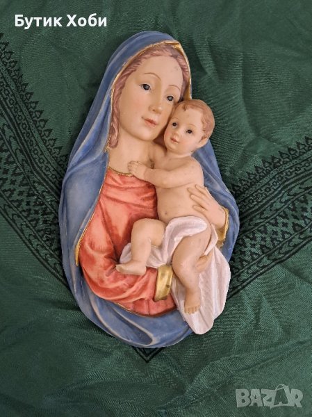 Италианско пано/барелеф,,Мадона с младенеца,,, снимка 1