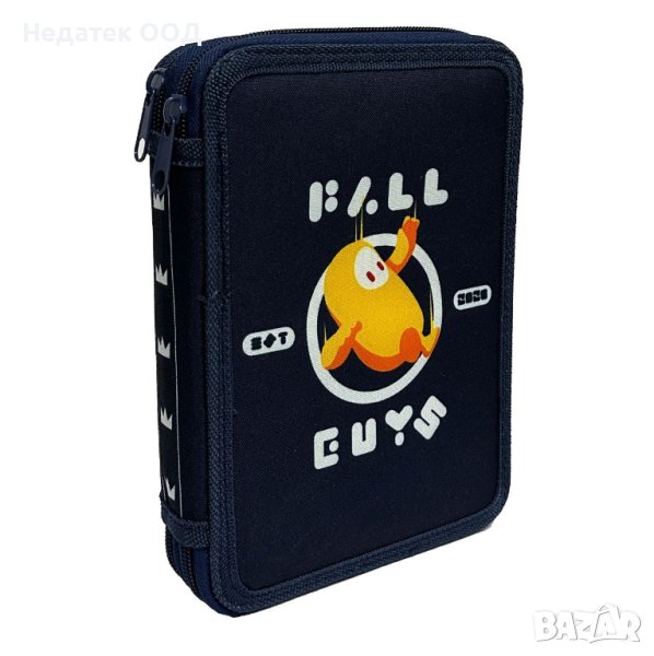 Ученически несесер Fall Guys, Обурудван, 15,5x21x4 см, Тъмно син, снимка 1
