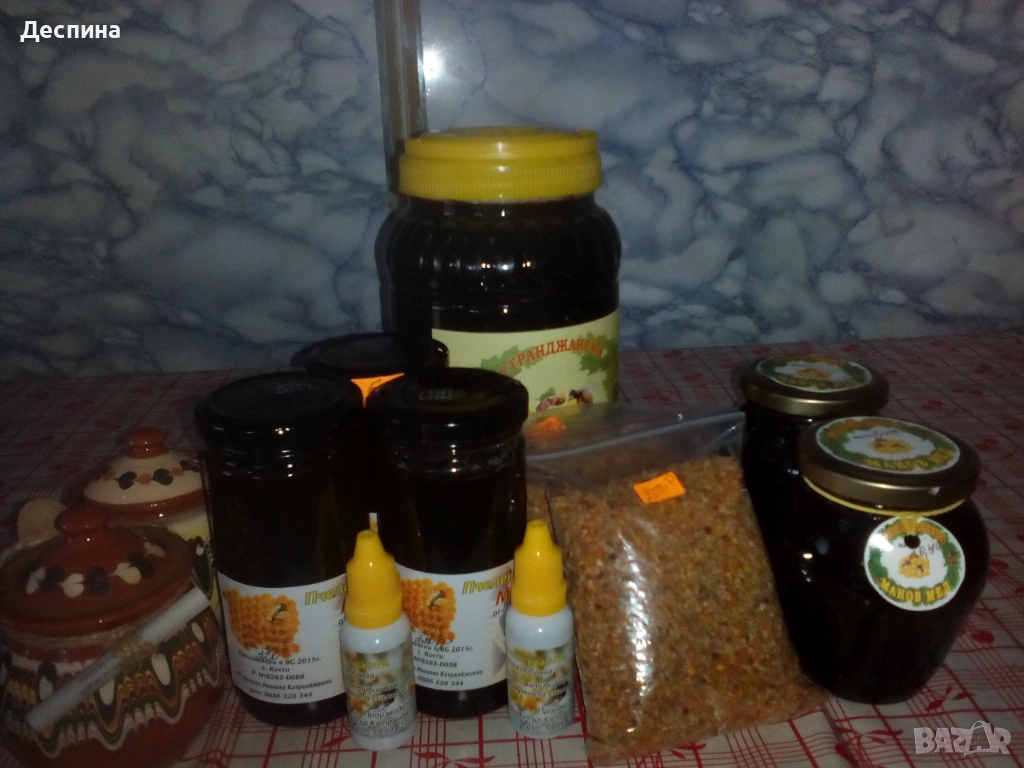 ПРОДАВАМ МАНОВ МЕД,ПЧЕЛЕН ПРАШЕЦ ,ПРОПОЛИС.., снимка 1