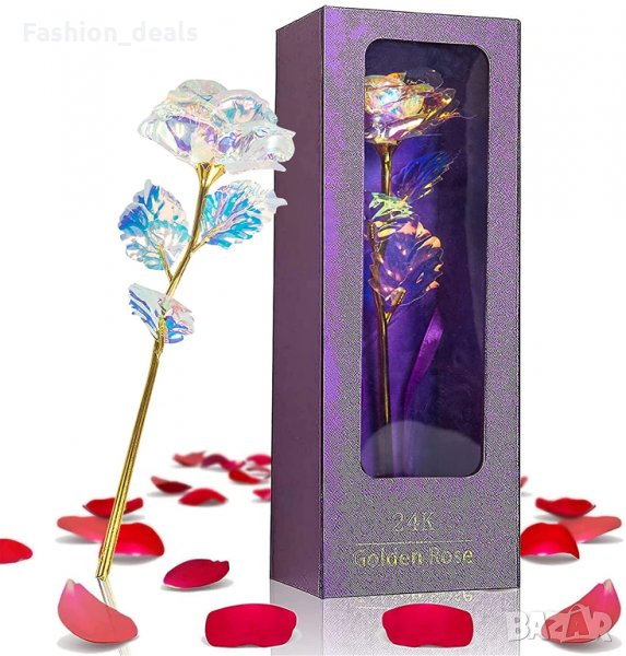 Нова роза с прозрачна стойка Подарък за жена приятелка Годишнина 8 март, снимка 1