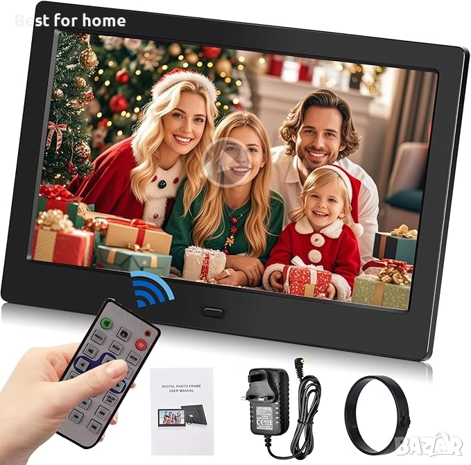 Електронна фоторамка с дистанционно управление, IPS екран, Фото/Музикален/Видео плейър/Календар/, снимка 1