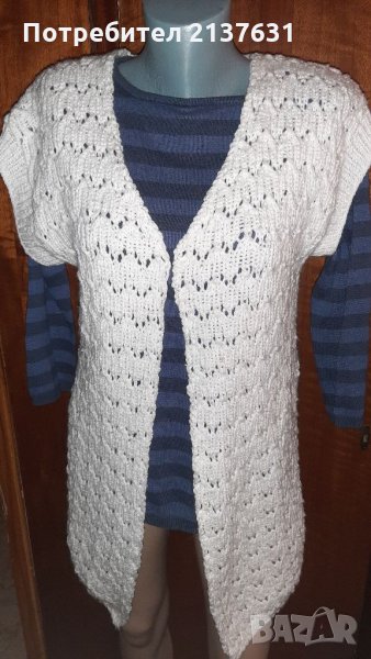 РЪЧНО ПЛЕТЕН ДАМСКИ ЕЛЕК - Размер S u M , снимка 1