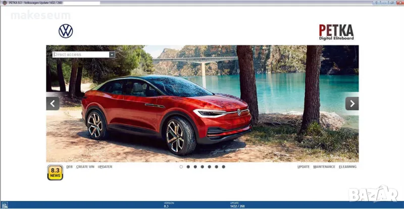 2024 ETKA PETKA 8.5 8.6 Софтуер за търсене на резервни части за Audi Porsche VW Seat Skoda, снимка 1