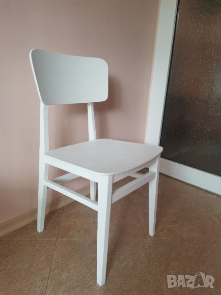 Бял трапезен стол, снимка 1