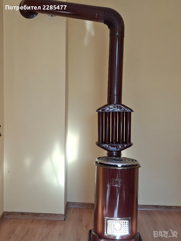 Печка тв.гориво,с широки кюнци,лира и 3 кофи, снимка 1