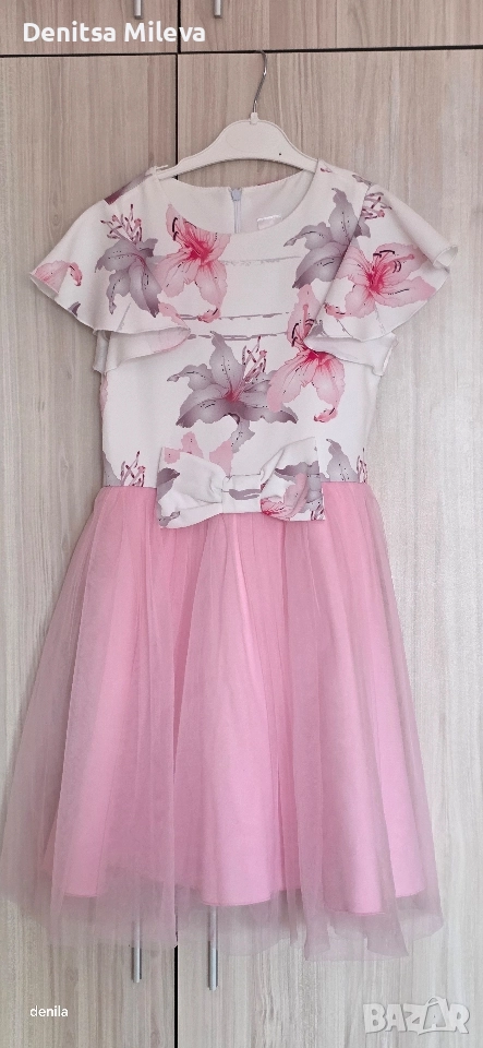 Розова рокля за момиче 146, снимка 1