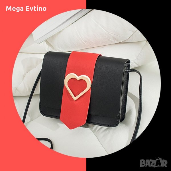 Дамска чанта от еко кожа , катарама сърце, снимка 1