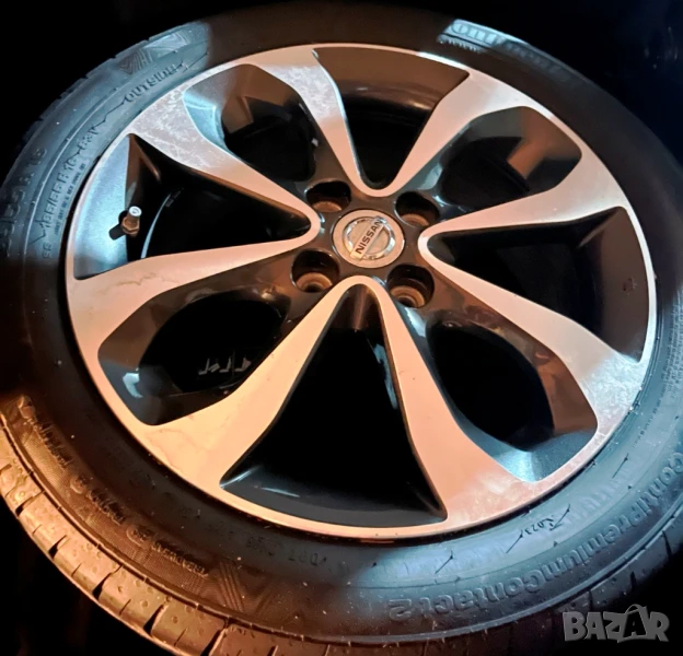 НИСАН NISSAN ОРИГИНАЛНИ 4бр 16" алуминиеви джанти + летни гуми 185/55/16, снимка 1