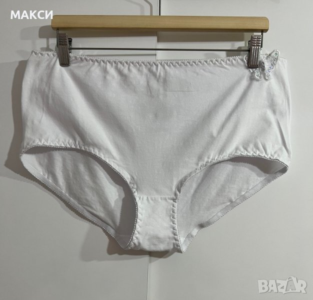 Макси памучни еластични меки плътни бикини 2 бр комплект - бели+розови, снимка 1